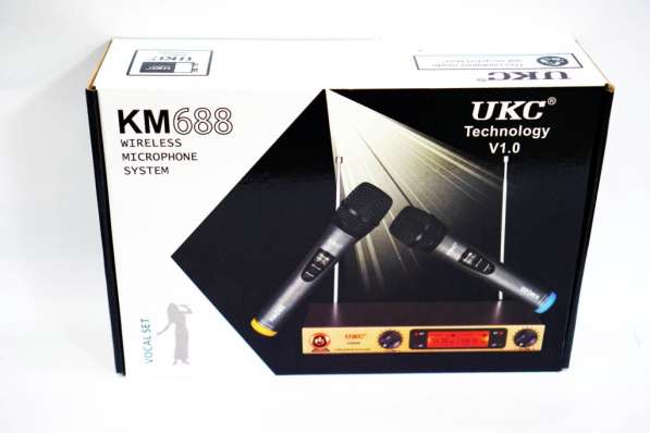 Радиосистема UKC KM-688 база 2 радиомикрофона в фото 6