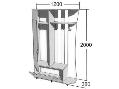 Прихожая ПР-2М Венге ЕвроМебель в Новокузнецке