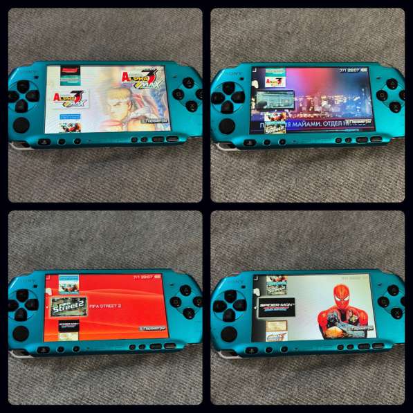 Sony PSP 3008 прошитая + 40 игр бирюзовая в Екатеринбурге фото 4