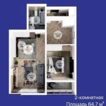 Продается 2 комнатная квартира 64,2 м2, ЖК Навои 3.0, в г.Алматы