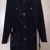 Женское пальто/куртка с поясом, натуральная замша и кожа, в Кемерове