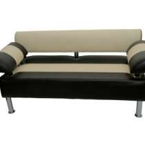 Диван двухместный Евромебель Двухцвет.черно-бежев, в Барнауле