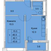 1-к квартира, улица Советская, дом 6, площадь 42,1 этаж 10, в Королёве