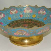 Ваза фруктовница большая винтажная Павлин (Q872), в Москве