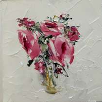 Картина маслом абстракция Цветы, в Москве