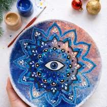 Декоративная тарелка с мандалой, в Чебоксарах