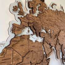 Карта мира из дерева на стену, в Москве